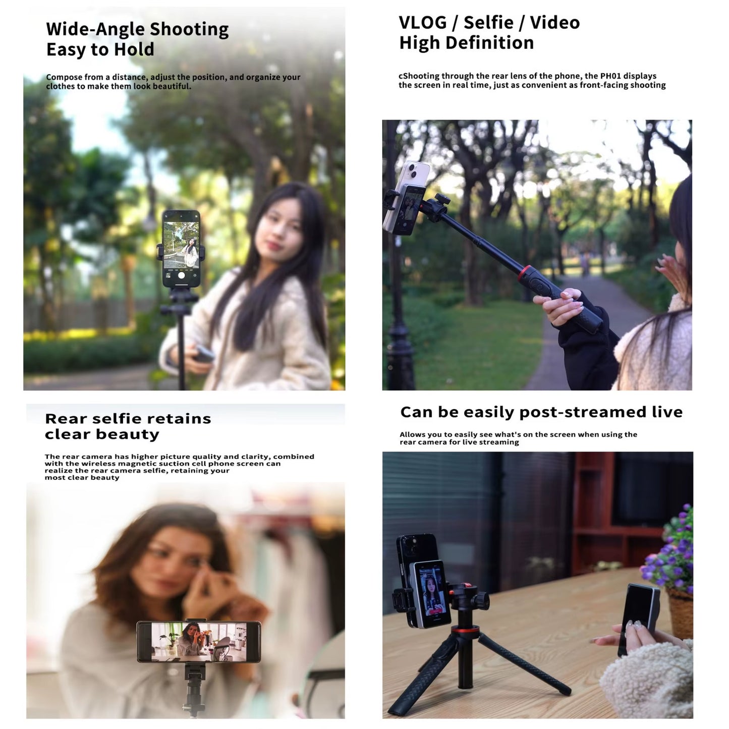 New Magnetic Phone Vlog Selfie Monitor Screen for Phone Rear Camera for Selfie Rear Camera 