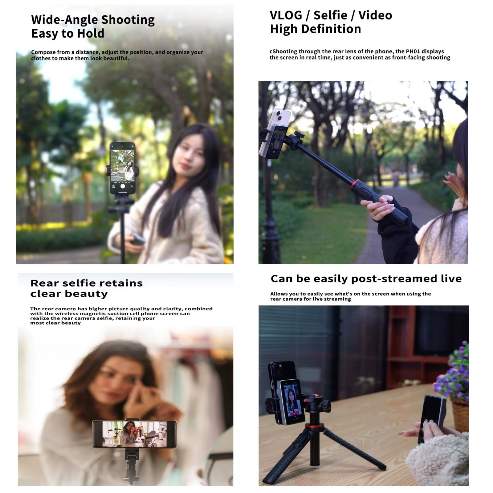 New Magnetic Phone Vlog Selfie Monitor Screen for Phone Rear Camera for Selfie Rear Camera 