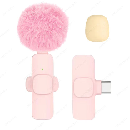 New Wireless Lavalier Microphone Portable Audio Video Recording Mini Microphone for Iphone Android PC Camera Live Gaming Phone