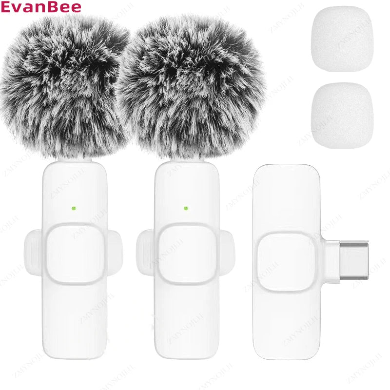 New Wireless Lavalier Microphone Portable Audio Video Recording Mini Microphone for Iphone Android PC Camera Live Gaming Phone