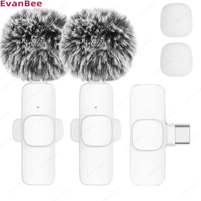 New Wireless Lavalier Microphone Portable Audio Video Recording Mini Microphone for Iphone Android PC Camera Live Gaming Phone