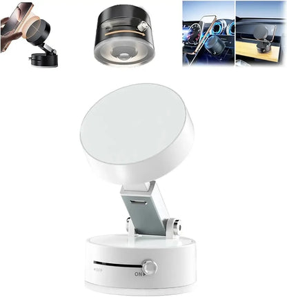 Mini Foldable Mobile Phone Holder Vacuum Suction Cup Holder Magnetic Car Phone Holder for Iphone/ Android Phone Accessories