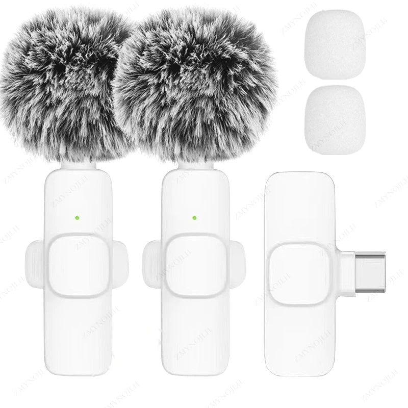 New Wireless Lavalier Microphone Portable Audio Video Recording Mini Microphone for Iphone Android PC Camera Live Gaming Phone