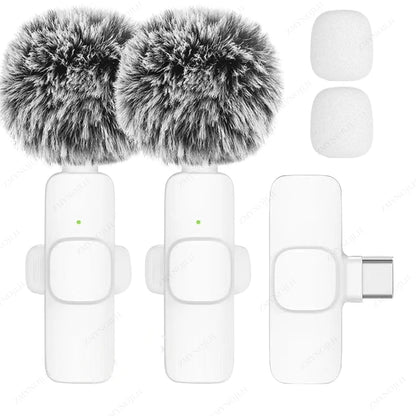 New Wireless Lavalier Microphone Portable Audio Video Recording Mini Microphone for Iphone Android PC Camera Live Gaming Phone