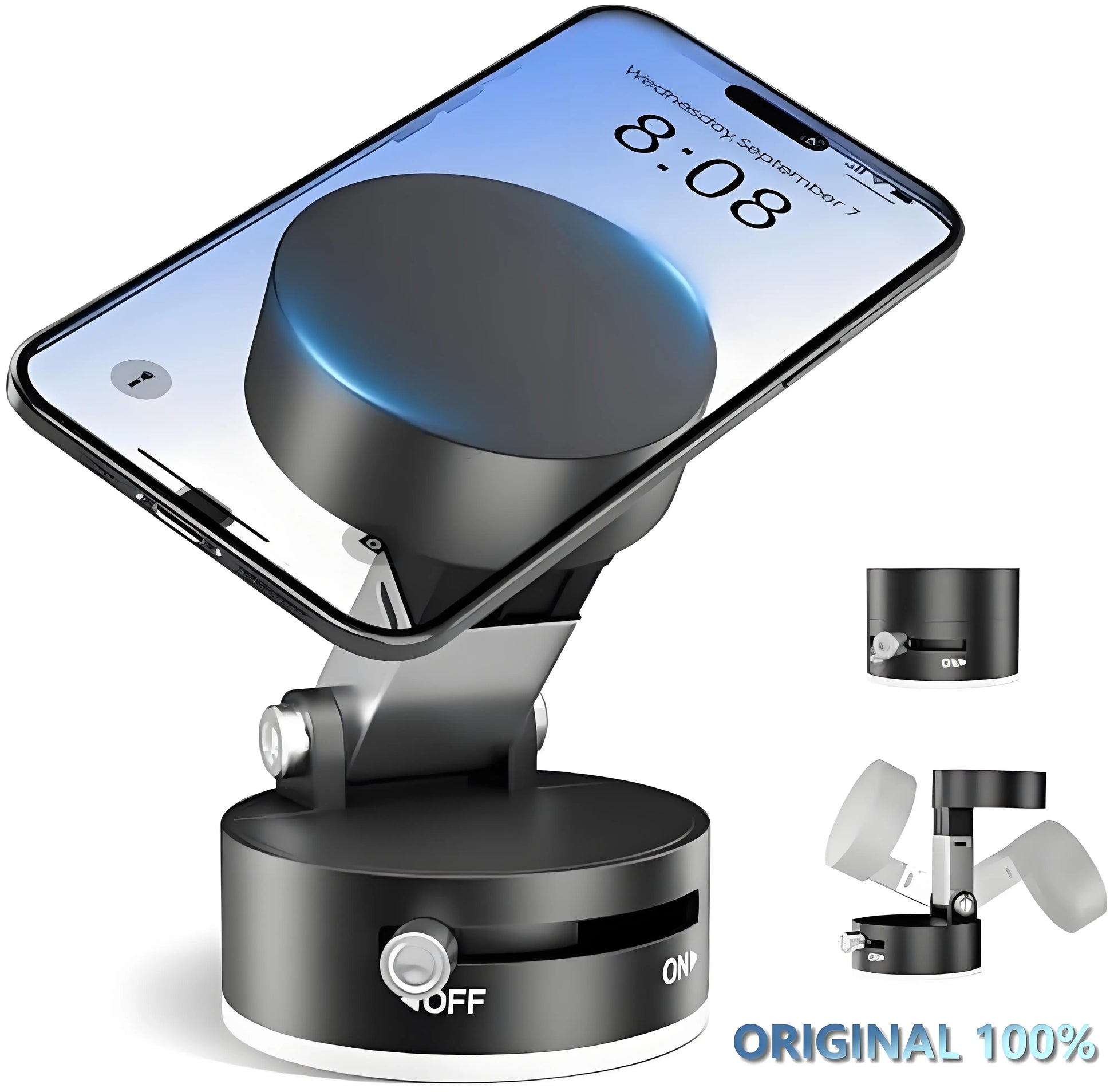 Mini Foldable Mobile Phone Holder Vacuum Suction Cup Holder Magnetic Car Phone Holder for Iphone/ Android Phone Accessories