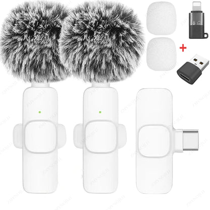 New Wireless Lavalier Microphone Portable Audio Video Recording Mini Microphone for Iphone Android PC Camera Live Gaming Phone