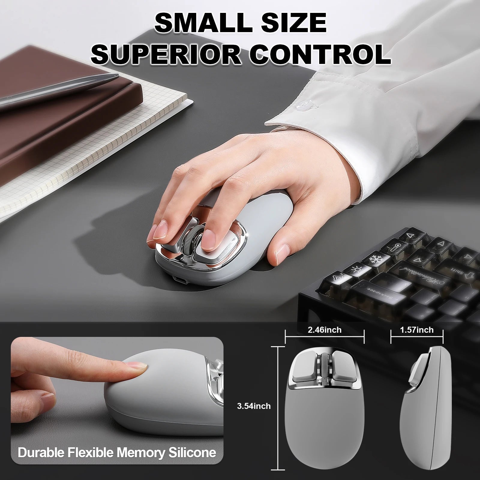 YUNZII C1 Silicone Tri-Mode Wireless Custom Mouse