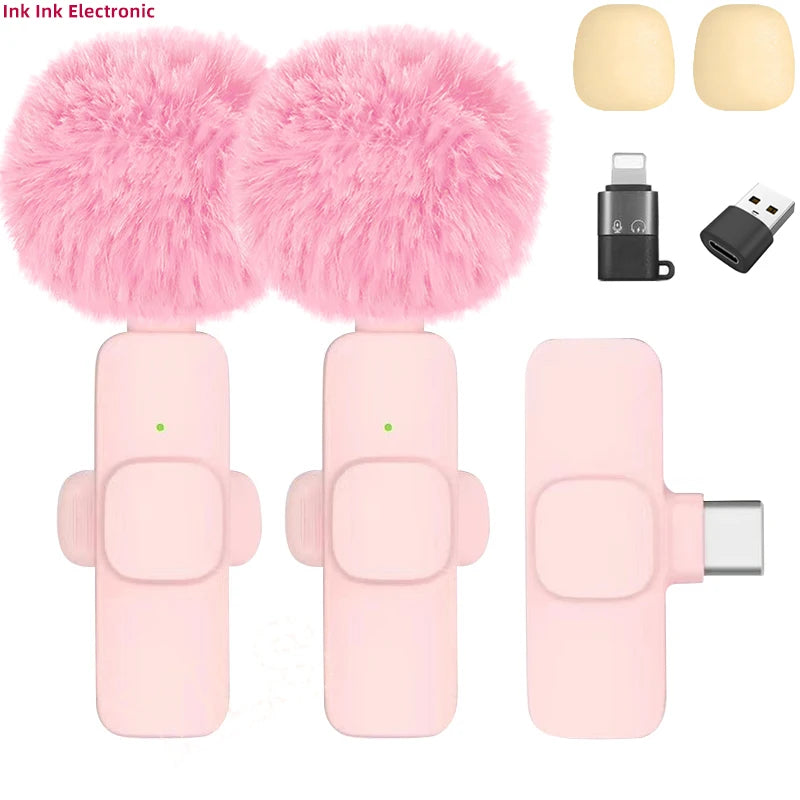 New Wireless Lavalier Microphone Portable Audio Video Recording Mini Microphone for Iphone Android PC Camera Live Gaming Phone